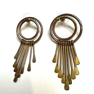 🔅🔅 Vintage Gold Dangle Hoop Earrings 🔅🔅